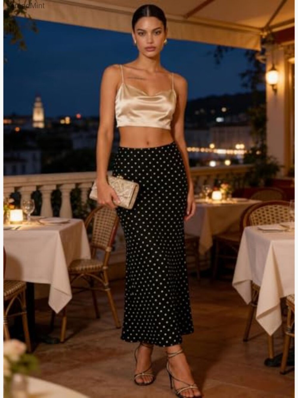 High Waisted A-Line Flowy Maxi Skirt - Picture 5 of 7
